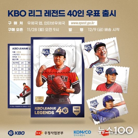 KBO 리그 레전드 40 우표 세트 상품 이미지