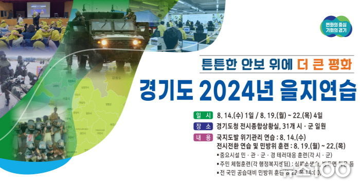 경기도, 지역 단위 비상대비태세 확립을 위한 을지연습 시행