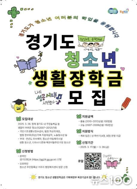 가평군, 경제적 어려운 청소년에 생활장학금 지원