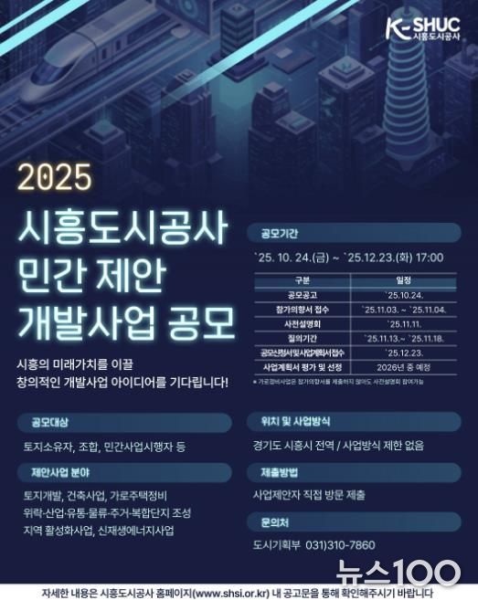 시흥도시공사, 민관 협력 기반 ‘민간 제안 개발사업 공모’ 추진
