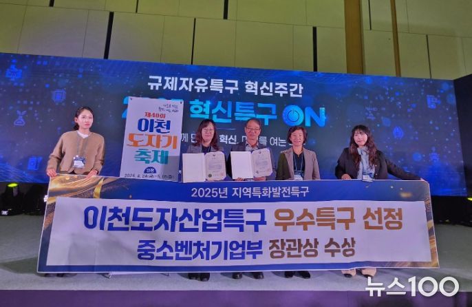 이천시 도자산업특구, ‘2025년 우수특구’ 중소벤처기업부장관상 수상