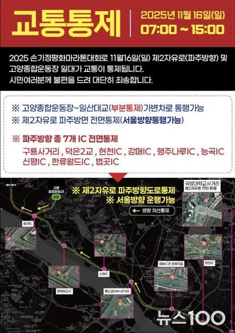 ‘손기정 평화마라톤대회' 교통통제 안내문