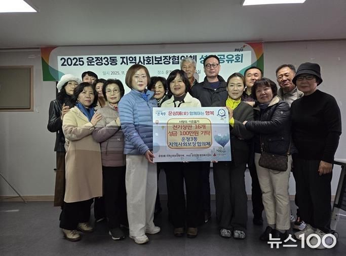 파주시 운정3동 지역사회보장협의체, 이웃 돕기 물품 및 성금 100만 원 기탁