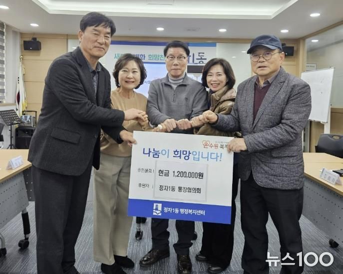 수원시 장안구 정자1동 통장협의회, 연말 맞아 이웃사랑 성금 120만 원 기부