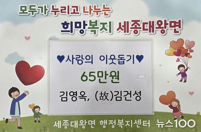 여주시 세종대왕면, 김영옥, (故)김건성 이웃돕기 성금 기탁